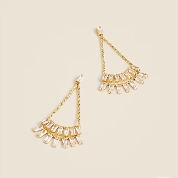 J crew Crystal fan earrings - Picture 1 of 4